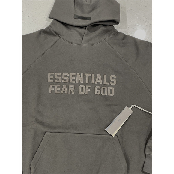 Essentials Fear Of God Hoodie Off Black Sz Medium NWT FAST SHIPPING - Picture 3 of 7
